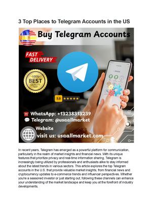 3 Top Places To Buy Telegram Accounts In The Us