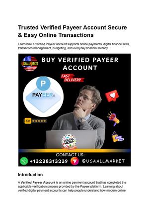 Top Places To Learn About Verified Payeer Accounts Online