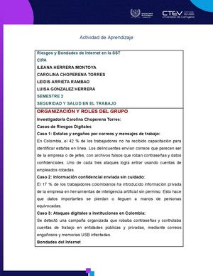 Riesgos y Bondades de Internet en la SST U2