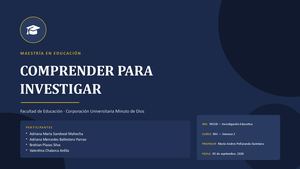 Comprender Para Investigar
