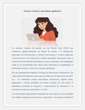 Entornos Virtuales y Aprendizaje Significativo