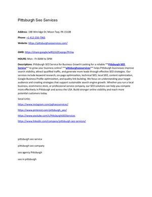 Pittsburgh Seo Services