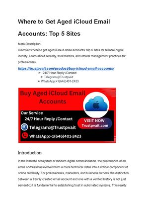 Where To Get Buying Aged I Cloud Email Accounts Top 5 Sites