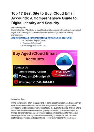 Top 17 Best Site To Buy I Cloud Email Accounts A Comprehensive Guide To Digital Identity And Security