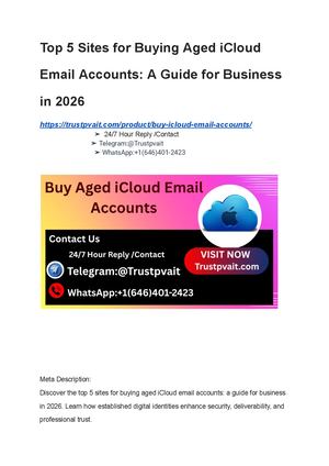 Top 5 Sites For Buying Aged I Cloud Email Accounts A Guide For Business In 2026