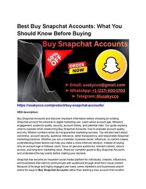 Best Buy Snapchat Accounts What You Should Know Before Buying