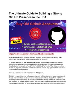 The Ultimate Guide To Building A Strong Git Hub Presence In The Usa
