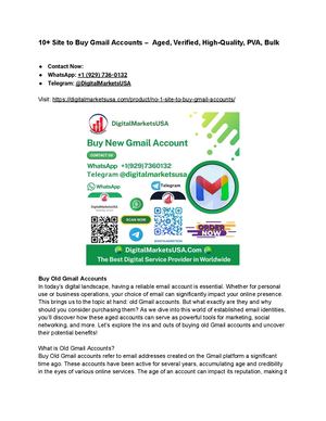 10+ Site To Buy Gmail Accounts – Aged, Verified, High Quality, Pva, Bulk