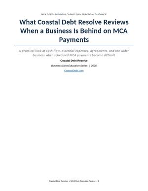 What Coastal Debt Resolve Reviews When A Business Is Behind On Mca Payments