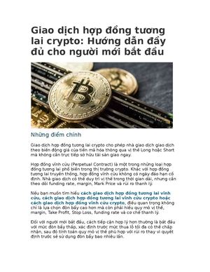 Giao Dịch Hợp đồNg Tương Lai Crypto Hướng Dẫn đầY đủ Cho Người Mới Bắt đầU