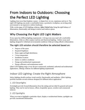 From Indoors To Outdoors Choosing The Perfect Led Lighting