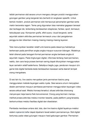 Bermain Permainan Slot Digital, Toto, Permainan Live Permainan Kasino Pada Saat Ini