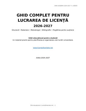 Ghid Lucrare Licenta 2026 2027