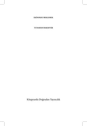 Ekinoksu Beklemek - Tunahan Haksever