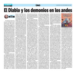 2026 09 06 Diario Uno 10 El Diablo Y Los Demonios En Los Andes