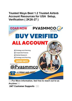 Trusted Ways Best 1 2 Trusted Airbnb Account Resources For Usa Setup, Verification ( 2k26 27 )