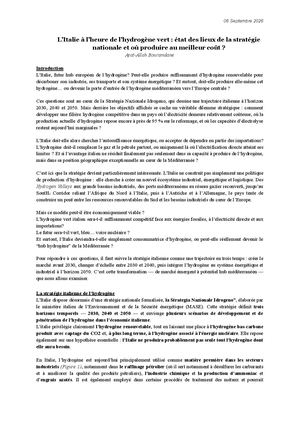 L’Italie à l’heure de l’hydrogène vert : état des lieux de la stratégie nationale et où produire au meilleur coût ?