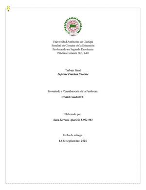 Informe Final Práctica Docente
