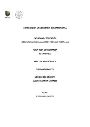 PLANEACIÓN PEDAGÓGICA II
