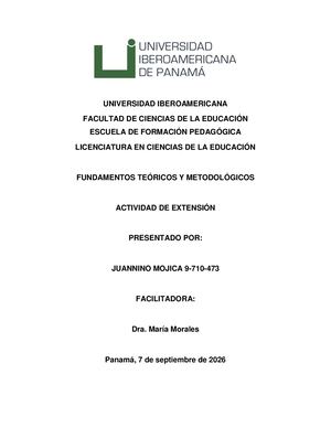 Actividad De Extension El Método Científico y la Heurística: Pilares de la Documentación en la Praxis EducativaJuannino Mojica