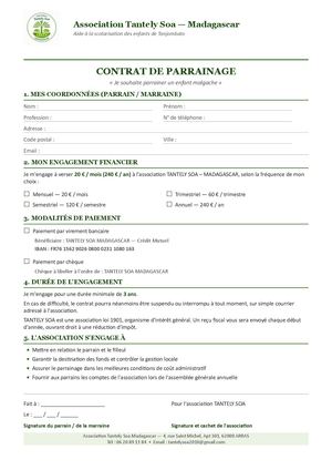 Contrat De Parrainage