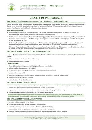 Charte De Parrainage
