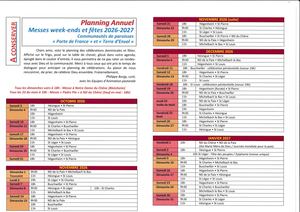 Cp Terre D'envol Calendrier Annuel Messes 2025 2026