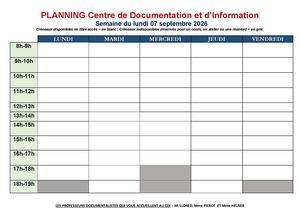 Planning Cdi Septembre Semaine 2