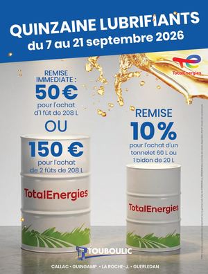 QUINZAINE LUBRIFIANTS TOUBOULIC 09/2026