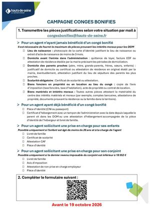 Campagne Conges Bonifies 2027