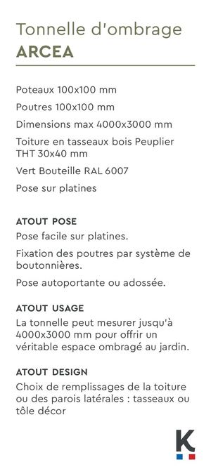 Tonelle D'ombrage Arcea Tasseaux Peuplier