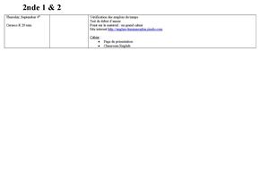 Cahier de textes 2nde 1 & 2