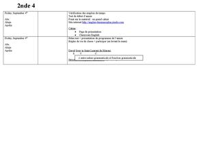 Cahier de textes 2nde 4