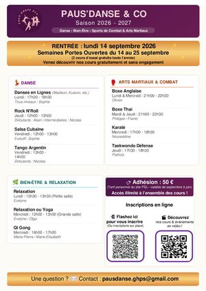 Flyer Paus Danse Saison 2026 2027