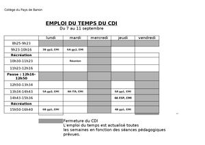 Emploi Du Temps Cdi