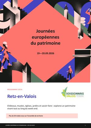 Brochure Journées Européennes du Patrimoine 2026 Retz-en-Valois