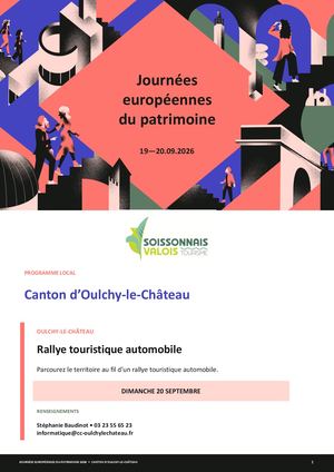 Journées Européennes du Patrimoine 2026 Canton d'Oulchy-le-Château
