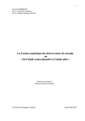 mémoire pro. (IUFM, 2007)