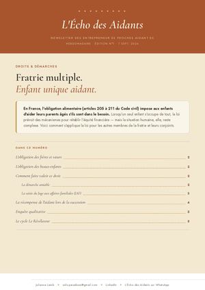 L’Écho des Aidants Newsletter n°1