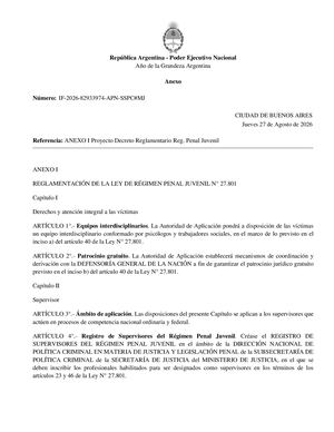 Reglamentaron el Régimen Penal Juvenil