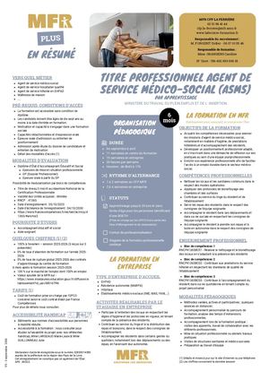 Titre Pro Agent de Service Médico-Social (ASMS)