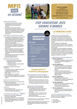 CQP Educateur grimpe d'arbres