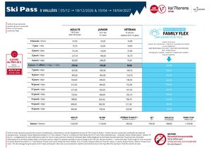 Tarifs des forfaits 3V - Hiver 26/27