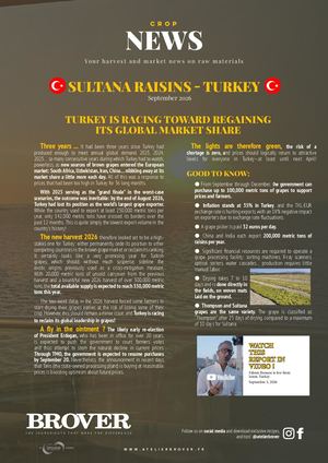 Brover Turkish Sultana Raisins Crop News Sept 2026