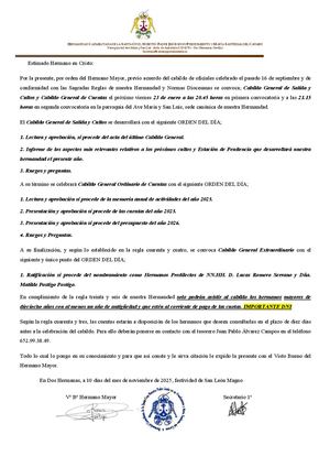 Convocatoria Cabildo General 2026