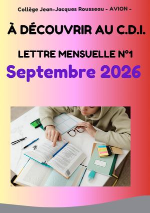 Lettre Mensuelle du CDI N°1 Septembre 2026