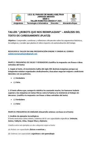 Taller Video Los Robot Nos Reemplazaran