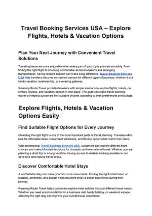 Travel Booking Services Usa – Explore Flights, Hotels & Vacation Options