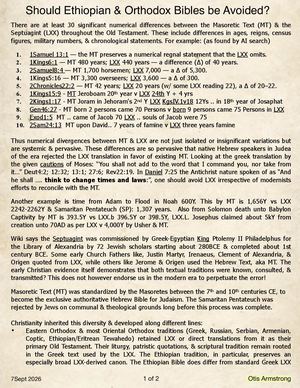 Should Christians Study Orthodox & Ethiopian Septuagint Bible?