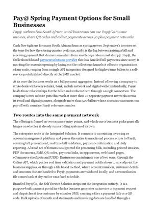 Pay@ Spring Payment Options for Small Businesses